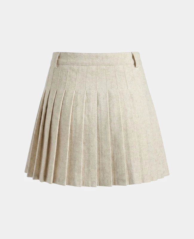 Women White Wool Kilt Back