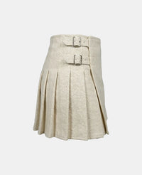 Women White Wool Kilt Right Side