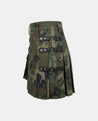 Women Woodland Camouflage Utility Kilt Left Side